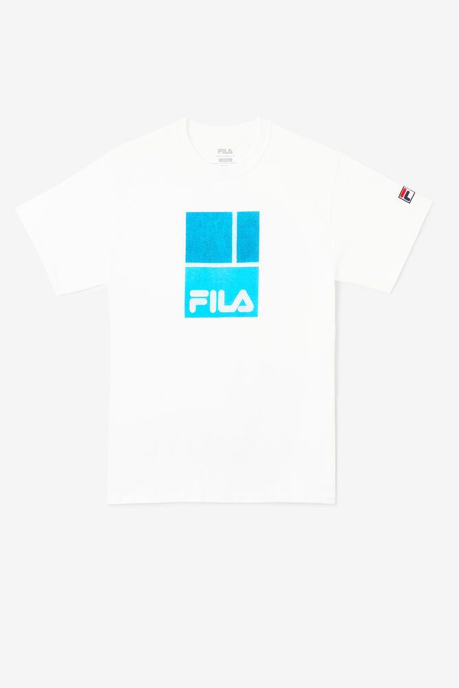 Fila Aussie White T-Shirt Mens - NZ 78549-NYDR